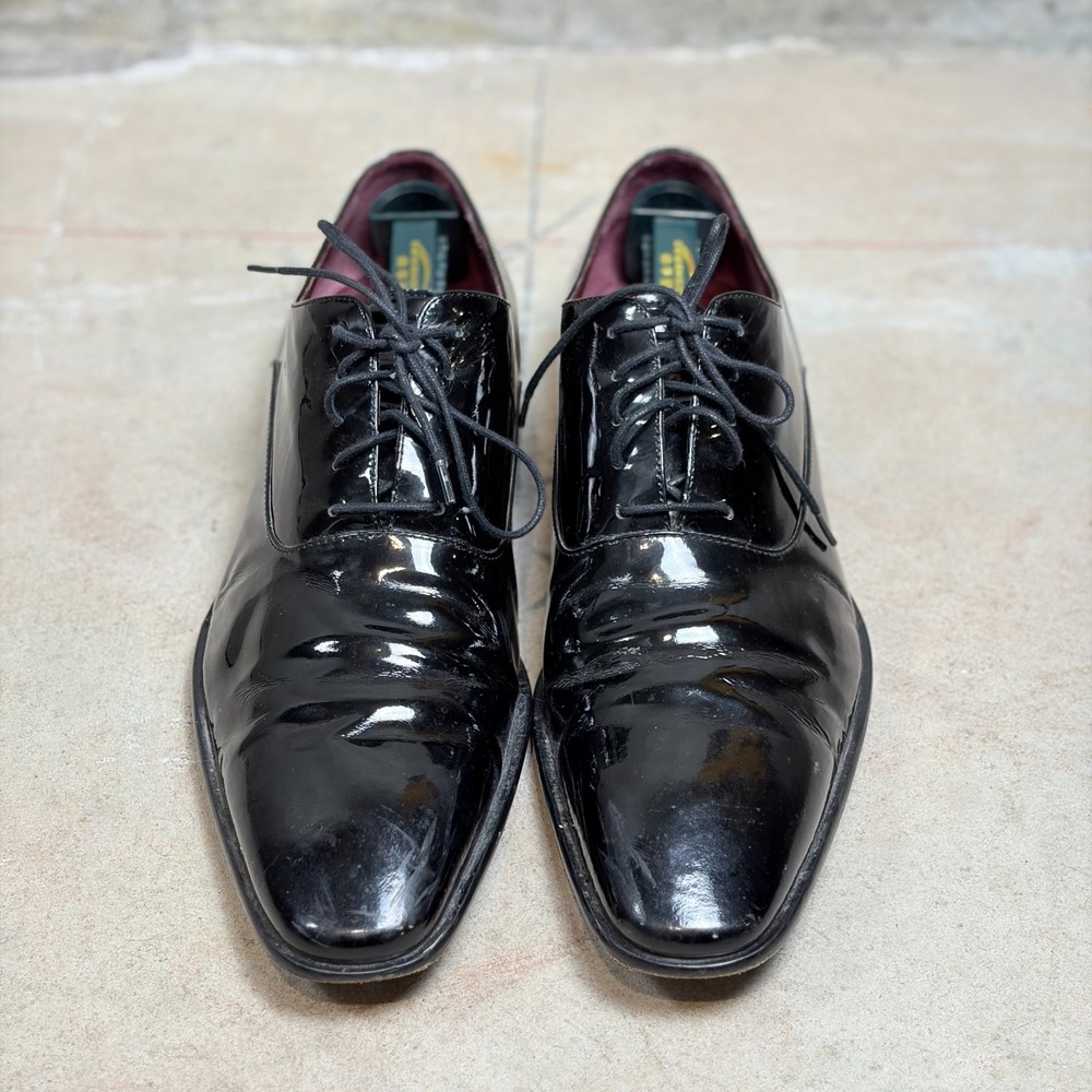 Hugo Boss Mellio 50222882 Oxford Mens US 12 Black Patent Leather Dress Shoes
